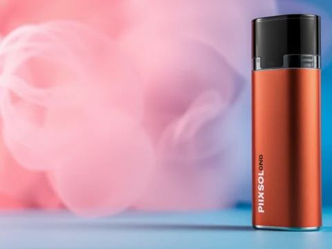 A vaper enjoying a Pixl 6000 Disposable Vape, showcasing the smooth experience of nic salts with 20mg nicotine across various flavors.